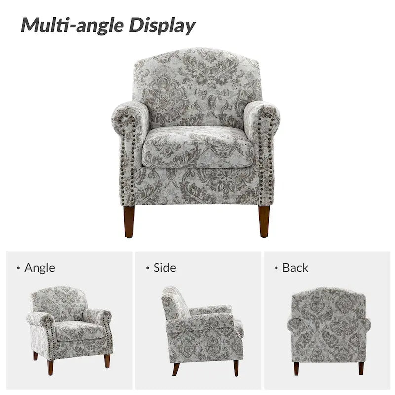 Giampiero Upholstered Wooden Armchair with Nailhead Accents by HULALA HOME