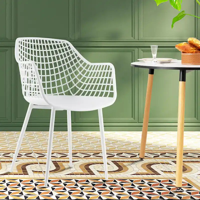 Set of 4 Modern Plastic Shell Dining Chairs with Metal Legs by Costway