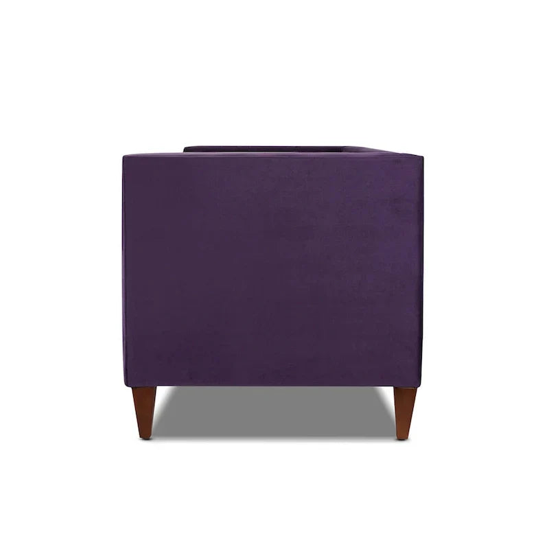 Jack 84 Mid-Century Modern Tuxedo Sofa with Decorative Bolster Pillows