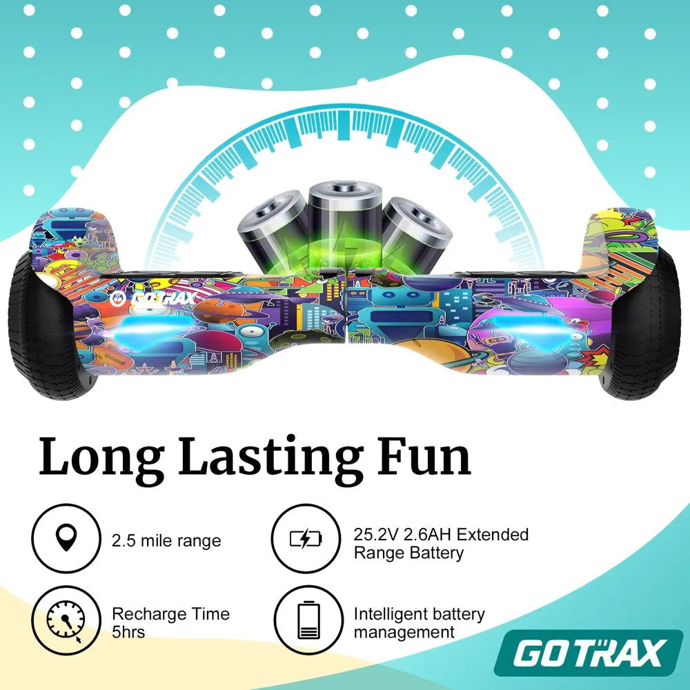 GOTRAX Edge Hoverboard for Kids Adults, 6.5" Tires 6.2Mph & 2.5 Miles Self Balancing Scooter