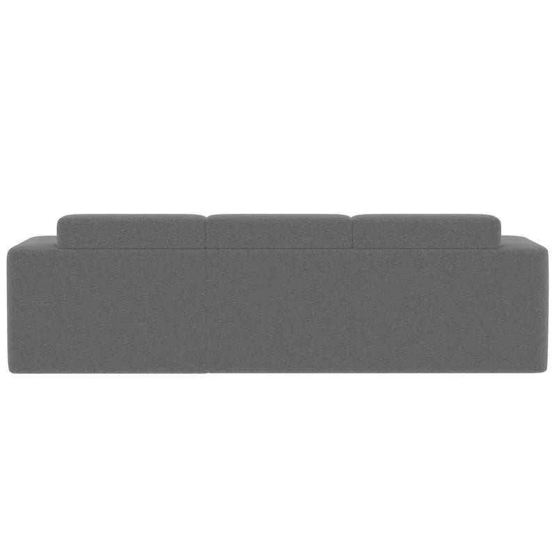 L Shaped Sectional Sofa with Upholstered Cushions and Modular Design