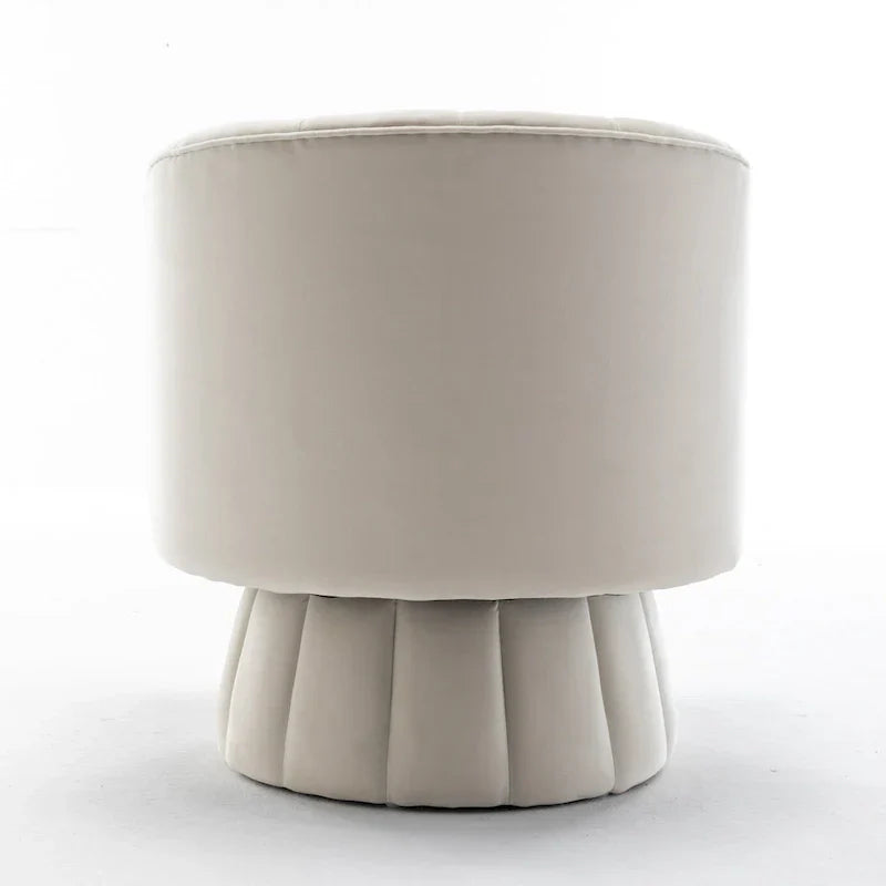 SEYNAR Contemporary Glam Velvet Round Swivel Accent Barrel Chair for Living Room