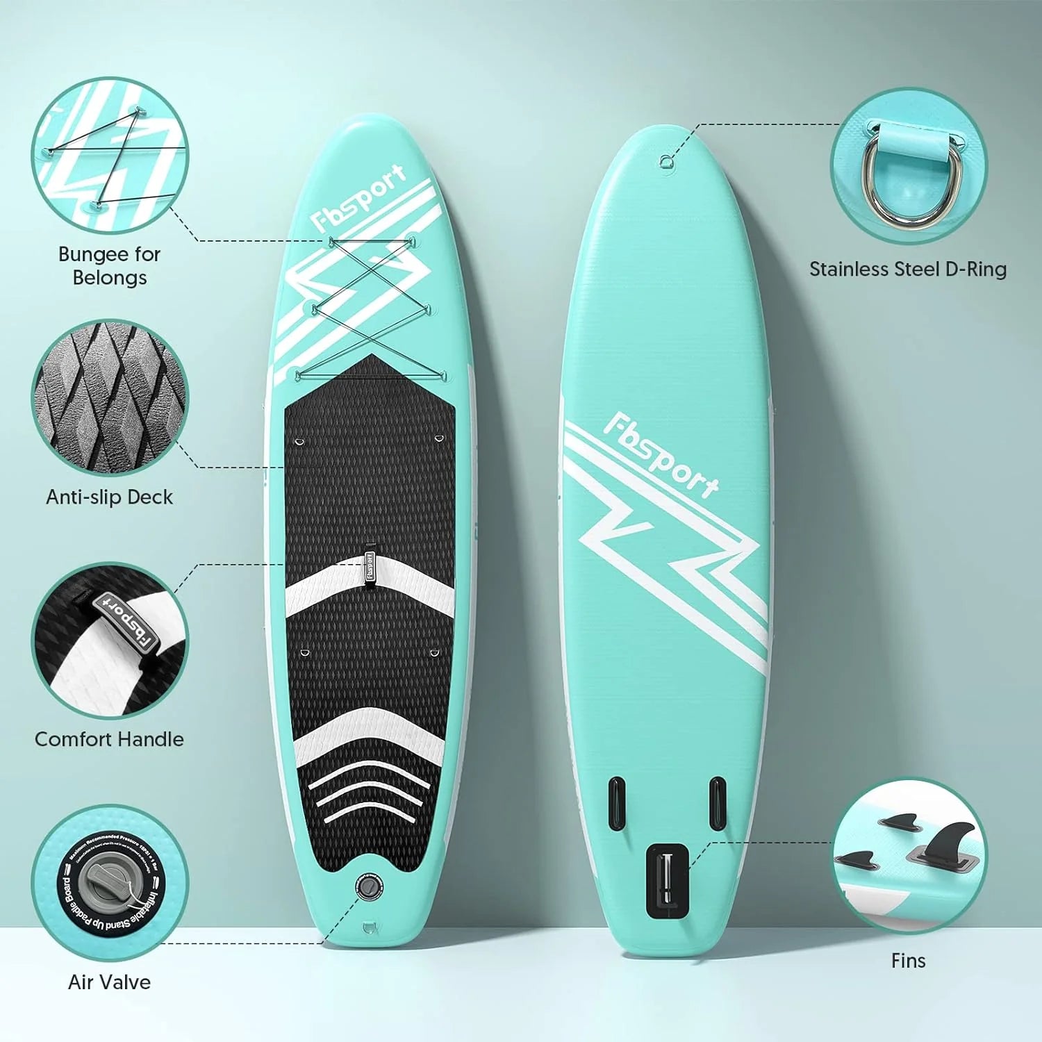 Premium Stand Up Paddle Board Yoga Board with Durable SUP Accessories & Carry Bag | Wide Stance Surf Control Non-Slip Deck Leash Paddle and Pump for Youth & Adult