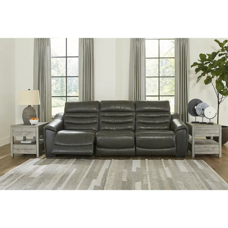 Signature Design by Ashley Center Line 3-Piece Power Reclining Sectional Sofa - Dimensions: 110.5"W x 40"D x 35"H