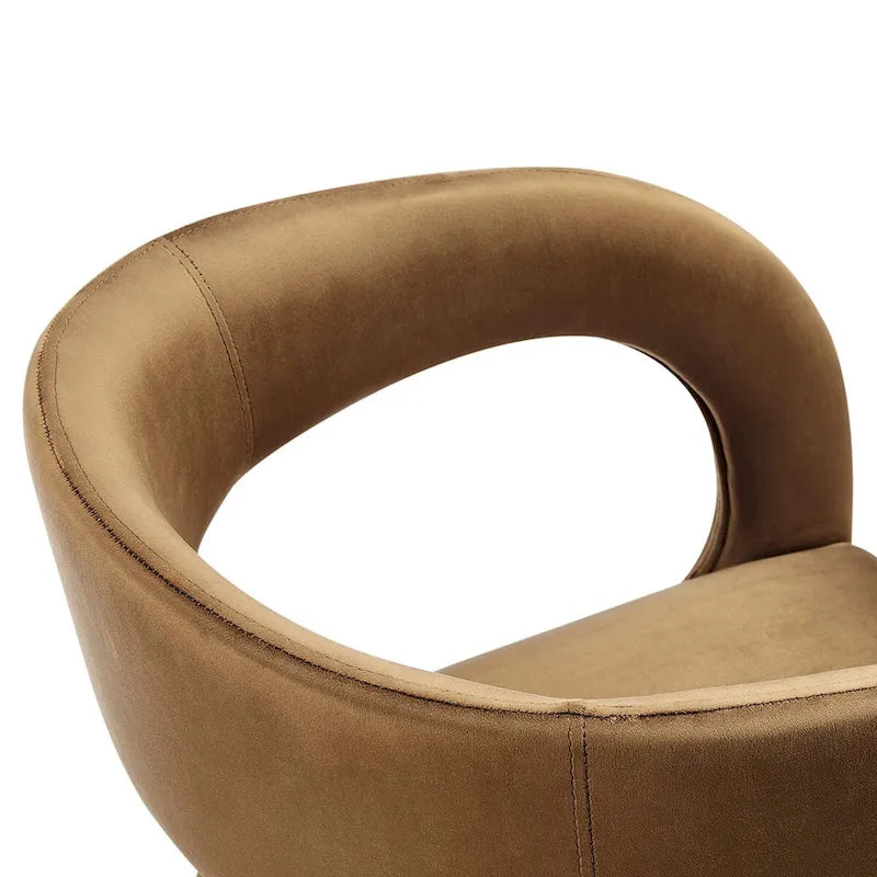 Set of 2 Modern Velvet Dining Chairs Curved Back Upholstered Accent Chairs