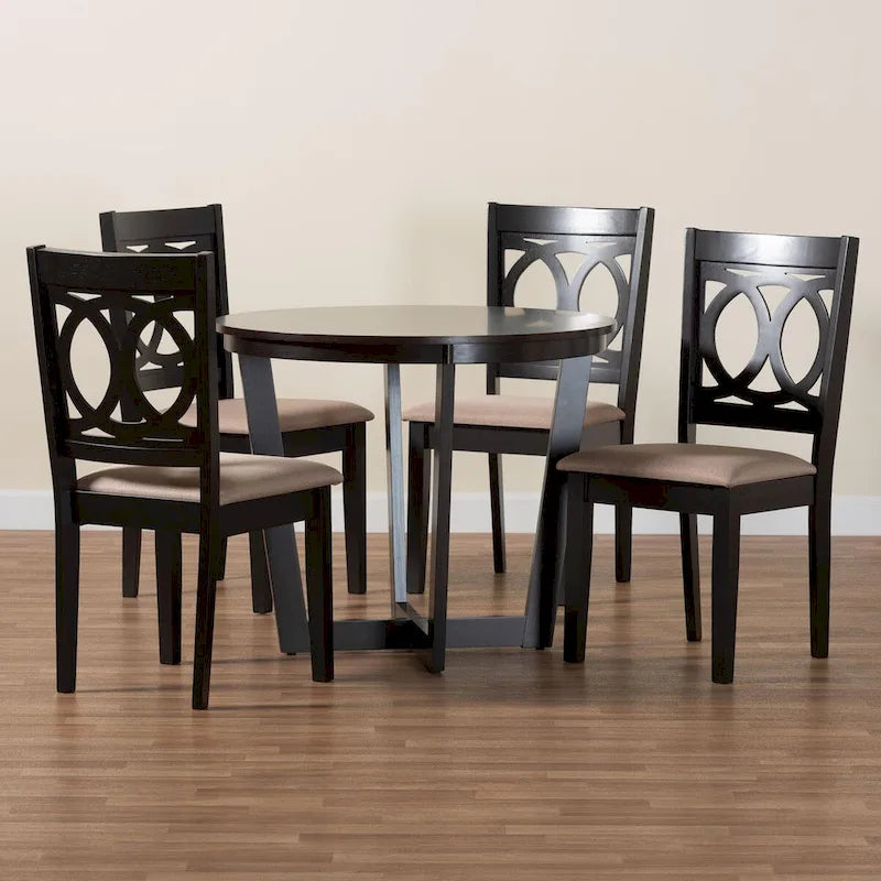 Kara Contemporary 5-Piece Wooden Dining Set