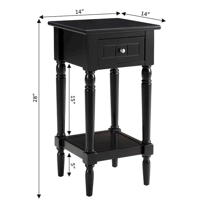 Khloe French Country Accent Table with Shelf and Drawer by Convenience Concepts