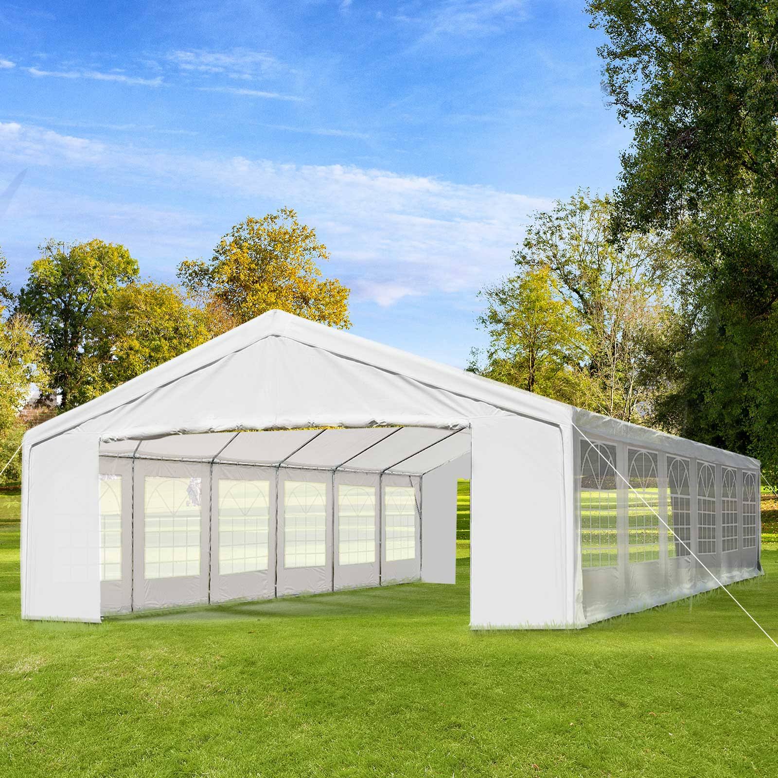 Outsunny 40’x20′ Heavy Duty Party Tent with Removable Sidewalls & Windows, White