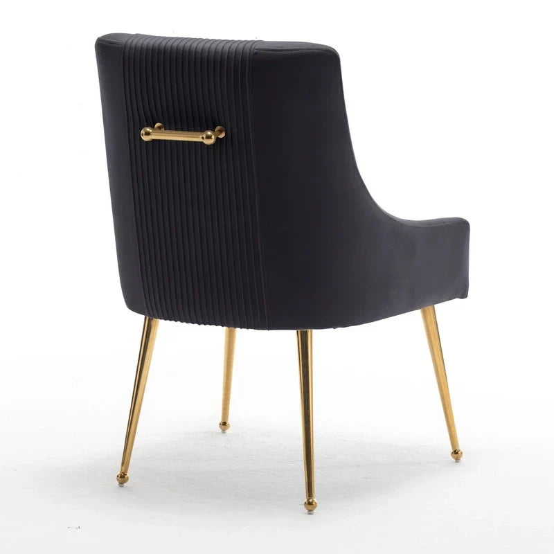 SEYNAR Set of 6 Modern Glam Boucle Velvet Dining or Vanity Chairs with Rear Handle