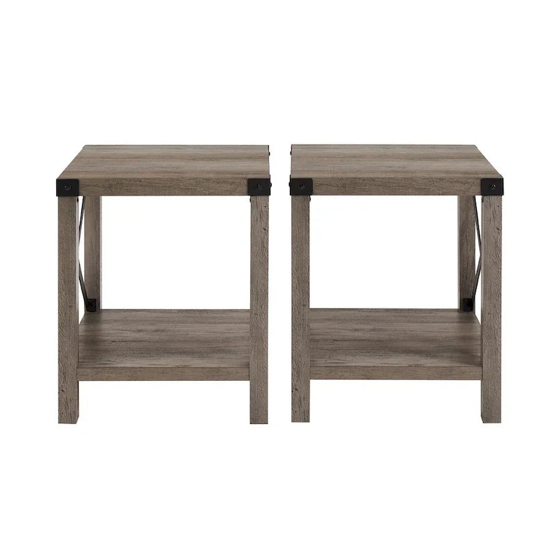 Set of 2 Middlebrook Kujawa 18-Inch X-Side Accent Tables