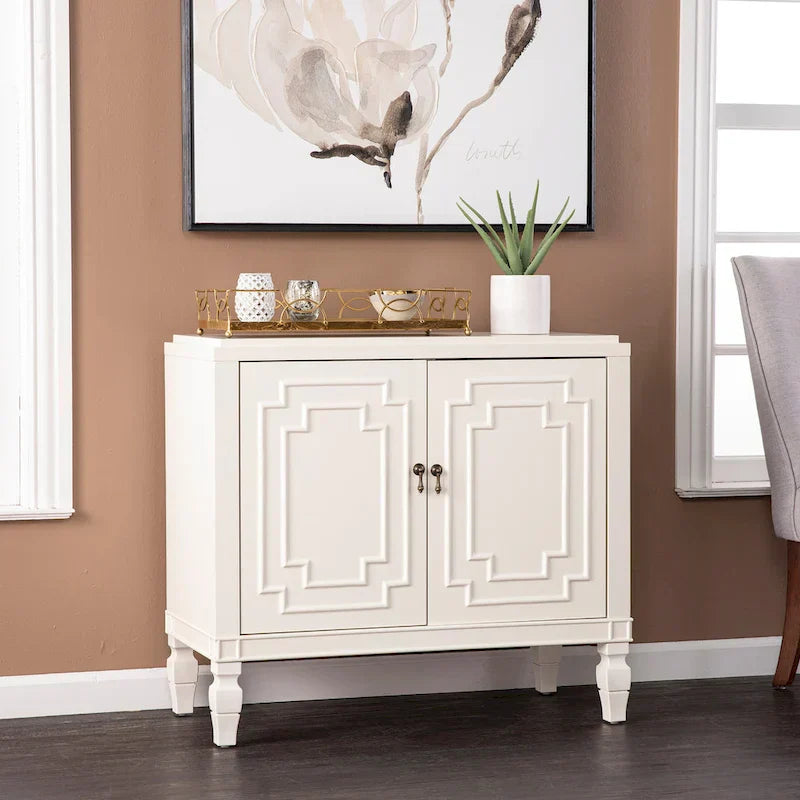 SEI Furniture Taborley Antique White Double-Door Accent Cabinet" can be rewritten as:"SEI Furniture Taborley Antique White Double-Door Accent Storage Cabinet