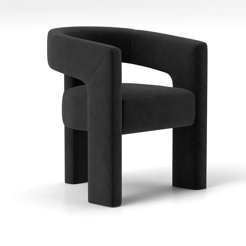 SEYNAR Contemporary Glam Velvet Dining Chair with Open-Back Design