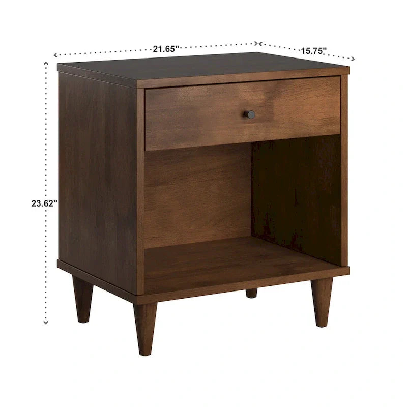 iNSPIRE Q Modern Frey Brown Wood Nightstand with 1 Drawer
