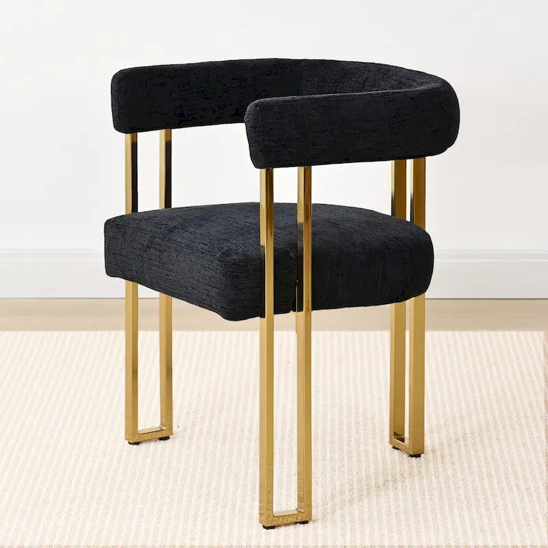 Set of 2 Chenille Upholstered Armchairs