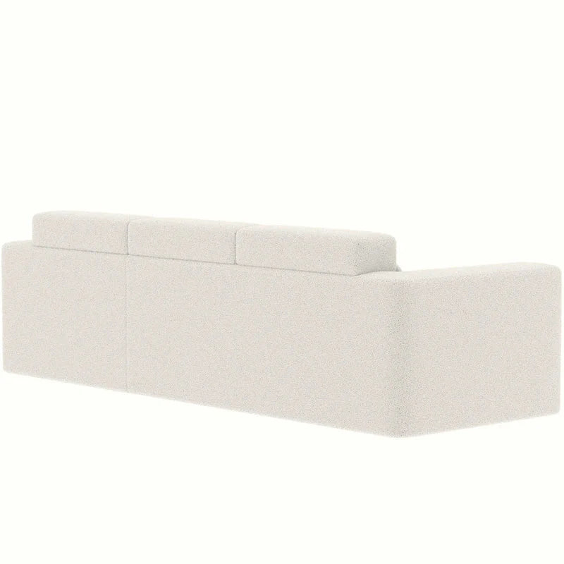 L Shaped Sectional Sofa with Upholstered Cushions and Modular Design