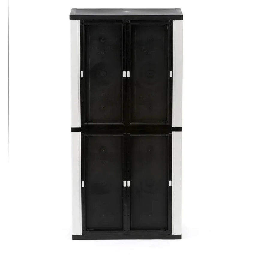 2025 Gray Plastic Freestanding Garage Cabinet, 35′′W x 71′′H x 18′′D, with Adjustable Shelves and Lockable Doors