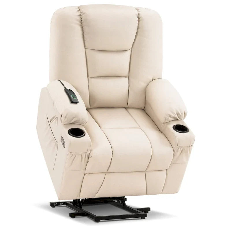 MCombo Compact Power Lift Recliner Chair with Massage and Heat for Seniors, Faux Leather Model 7569