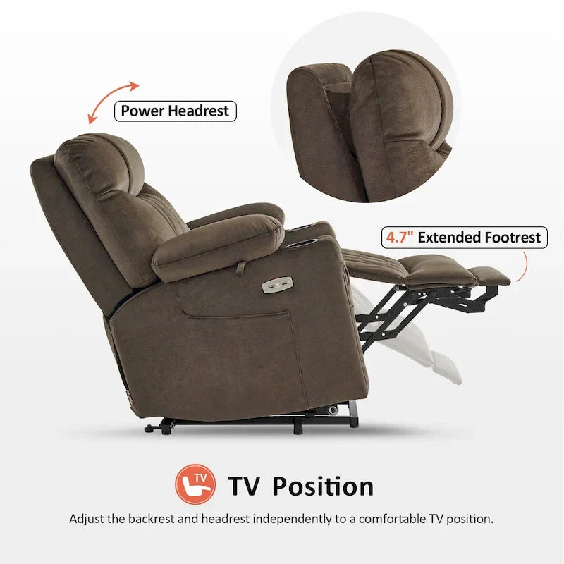 MCombo Compact Dual Motor Power Lift Recliner Chair with Massage, Dual Heating, and Adjustable Headrest - Model 7222