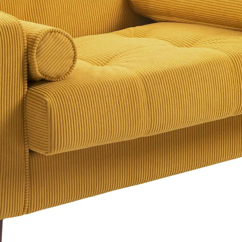 Set of 2 Modern Wide Armchairs in Corduroy - Accent Chairs