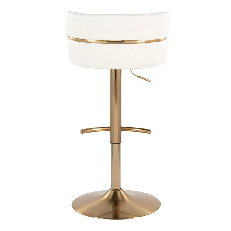 Set of 2 Silver Orchid Lena Adjustable Bar Stools with Rounded T Footrest