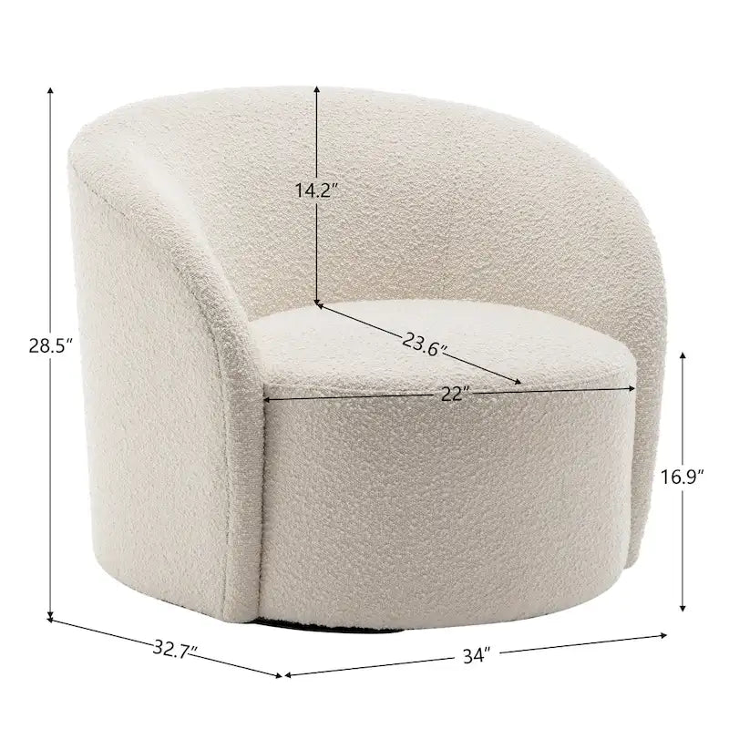 Set of 2 KINWELL 34-Inch Wide Upholstered Swivel Barrel Chairs