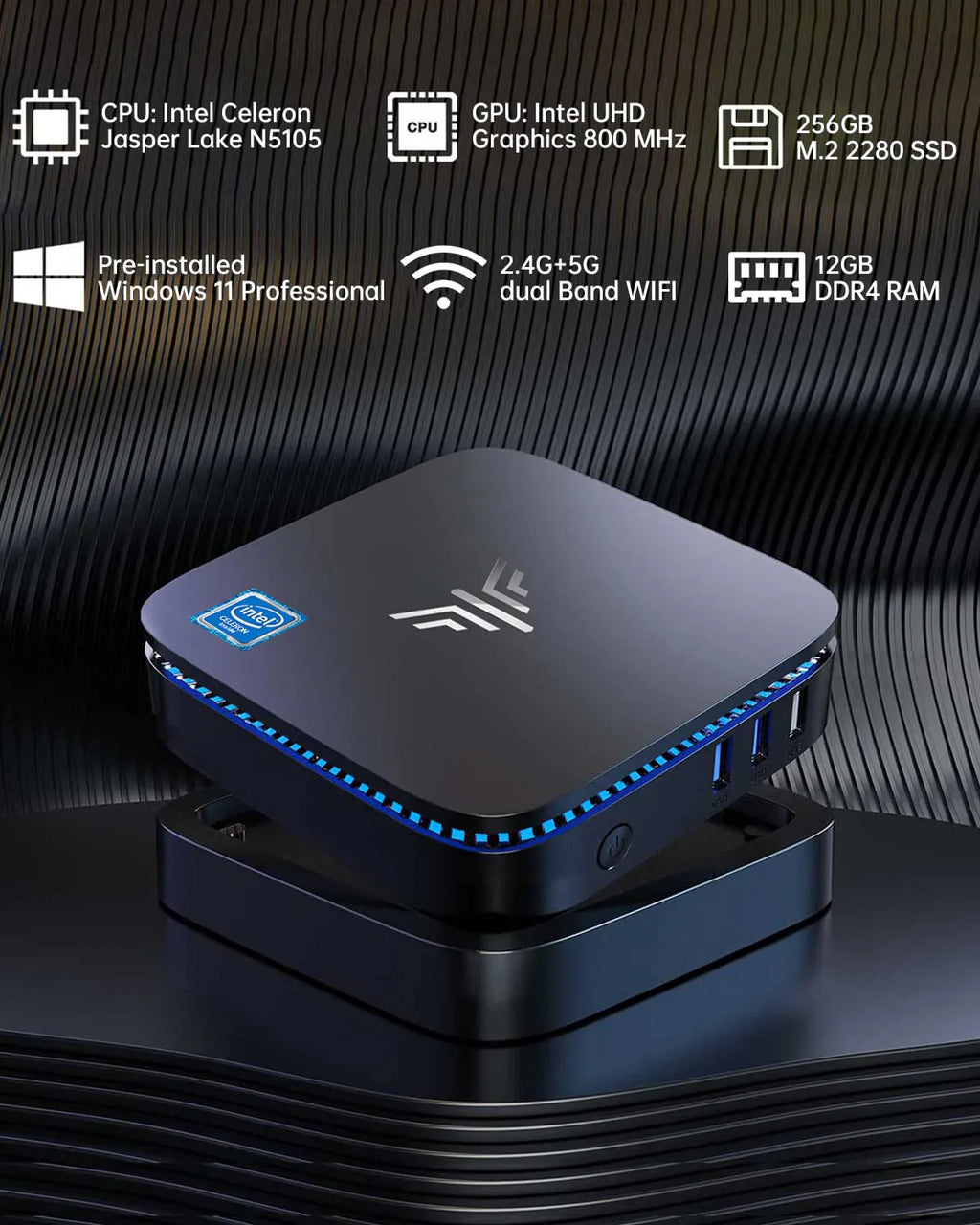 Kamrui Mini PC AK1 Pro 12GB RAM 256GB SSD