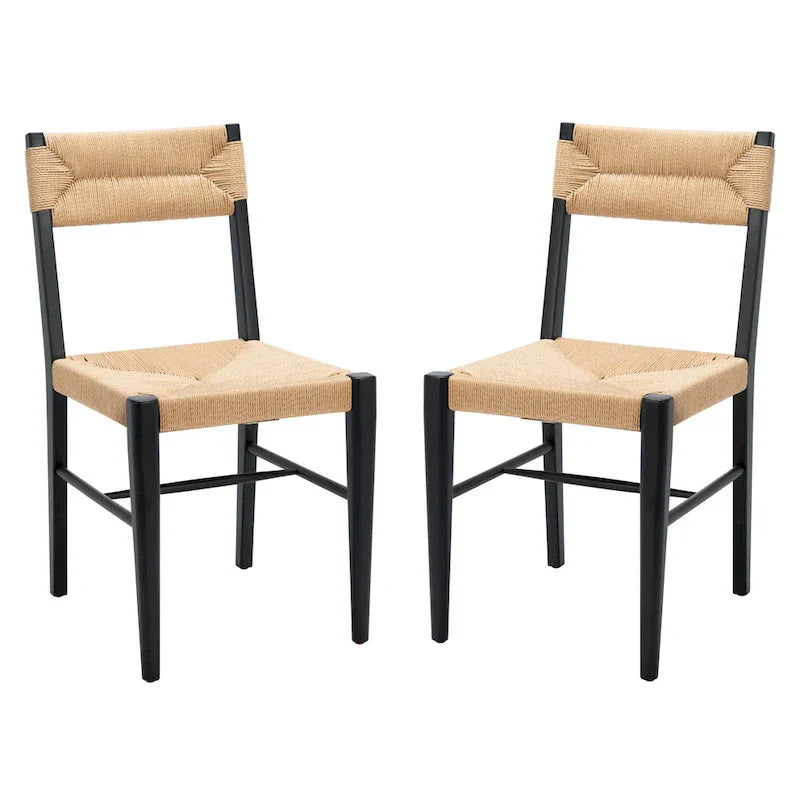 SAFAVIEH Couture Shazia Rattan Dining Chair Set (2 Pieces) - Dimensions: 16.3" W x 21.3" L x 34" H