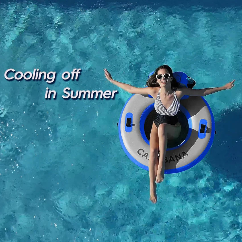 Round Floating Ring Hammock - Heavy Duty Inflatable Raft