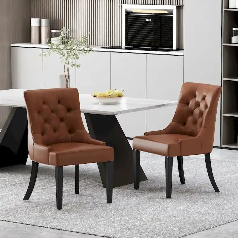 Set of 2 Cheney Tufted Dining Chairs by Christopher Knight Home