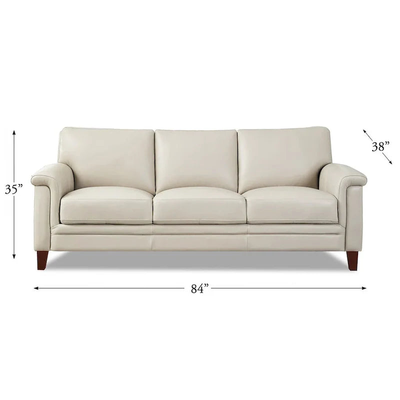 Hydeline Westcott Premium Top Grain Leather Sofa with Memory Foam and Spring Support