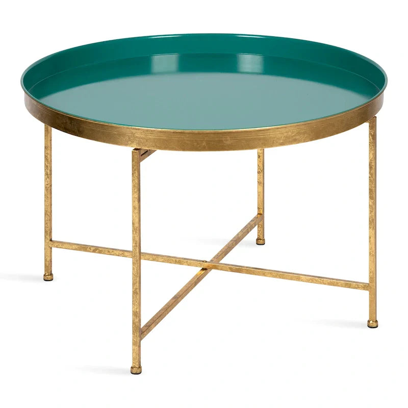 Kate and Laurel Celia 28.25-Inch Round Metal Coffee Table