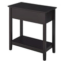 HOMCOM Flip Top End Side Table with Cabinet and Bottom Shelf – Stylish Storage Solution for Bedroom