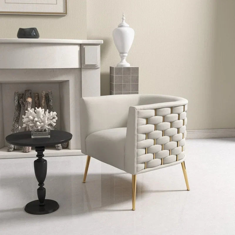 Set of 2 SEYNAR Mid-Century Modern Velvet Round Accent Chairs for Living Room