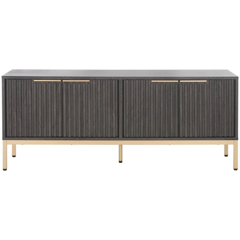 SAFAVIEH Deandra 4-Door Media Stand for Entertainment - Accommodates Up to 65-Inch Flat Screen TV - Dimensions: 60.8" W x 17.7" D x 24.6" H