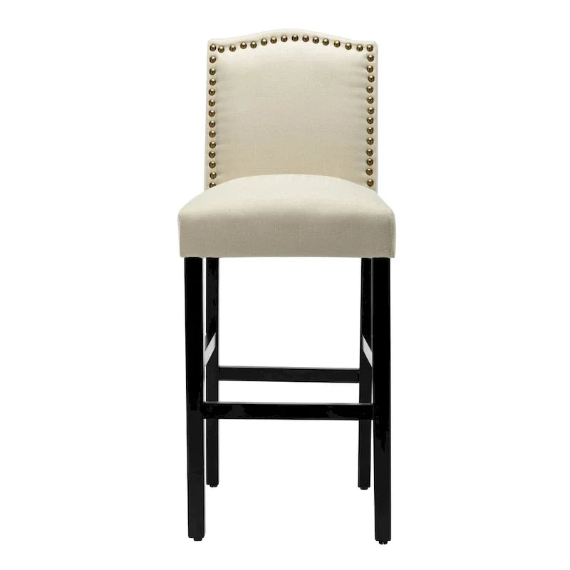 Set of 2 Upholstered 28-Inch Barstools - Stylish Pub Chairs