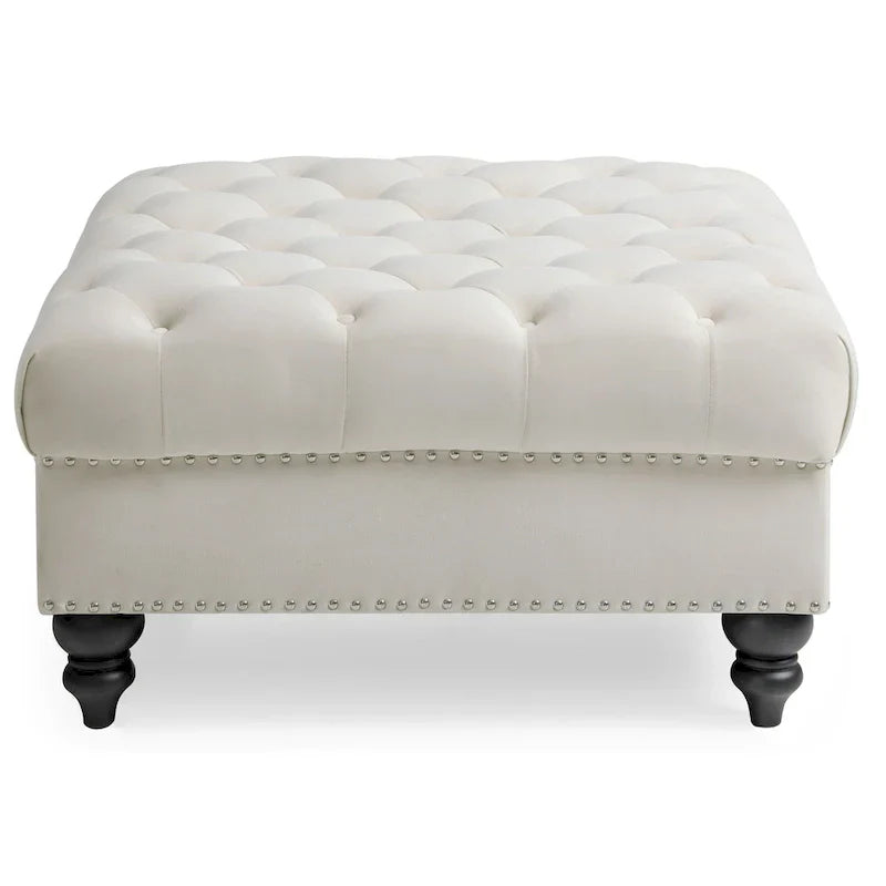 Luxurious Nola Velvet Tufted Extra-Large Ottoman