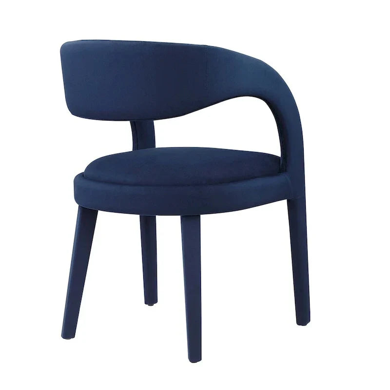 Set of 2 Modern Velvet Dining Chairs Curved Back Upholstered Accent Chairs