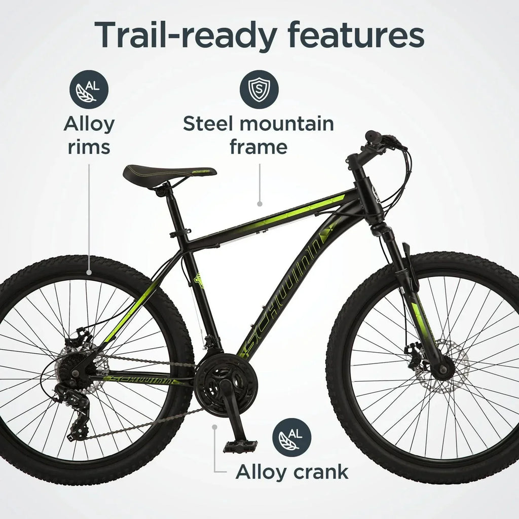 Schwinn Sidewinder Mountain Bike . 26-inch Wheels . 21 Speeds . Mens Style . Black