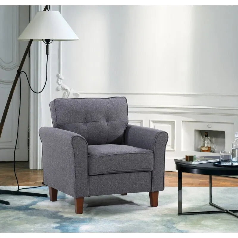 Kouchouk 32.9-Inch Wide Tufted Linen Armchair