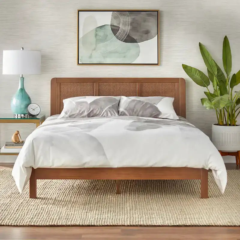 Lifestorey Larkin Queen Platform Bed in Mid-Century Style