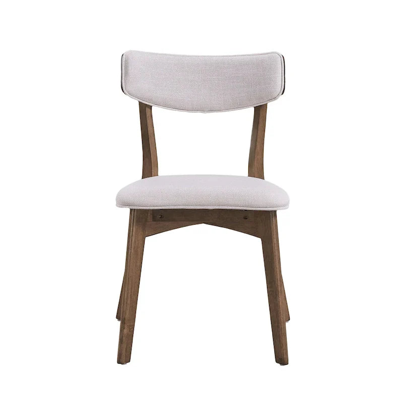 Mid Century Dining Table Set with 4 Upholstered Chairs and Wooden Frame