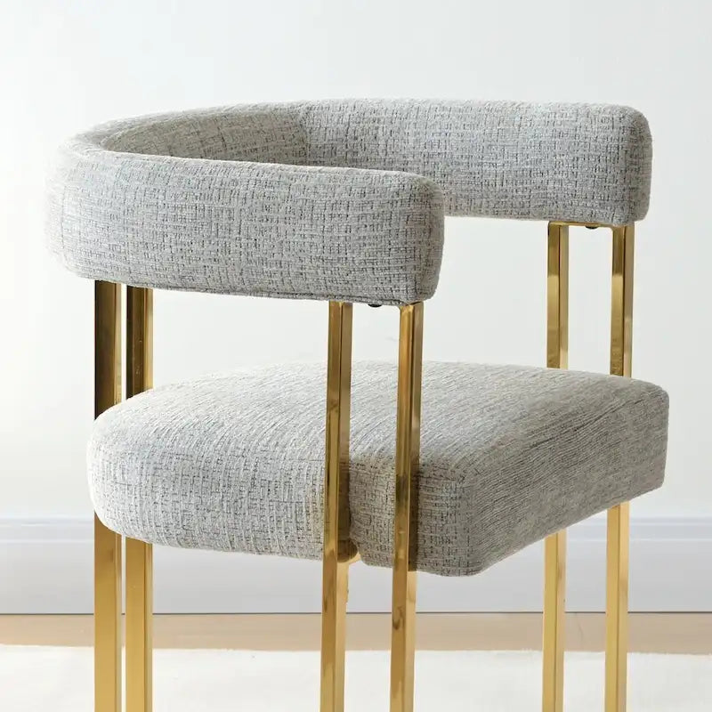 Set of 2 Chenille Upholstered Armchairs