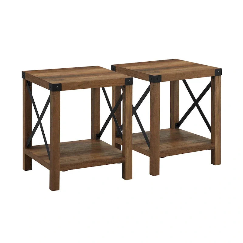 Set of 2 Middlebrook Kujawa 18-Inch X-Side Accent Tables