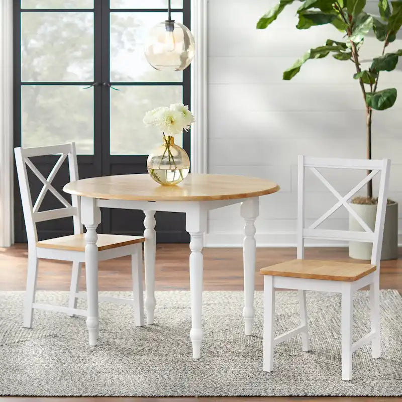 Set of 2 Solid Wood Crossback Dining Chairs by Simple Living