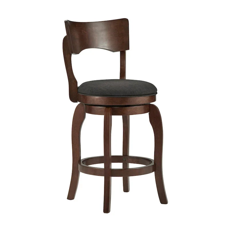 Lyla 24-Inch Brown Swivel Counter Stool by iNSPIRE Q Classic