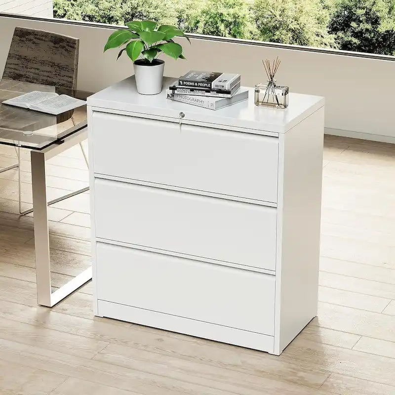 Metal Locking File Cabinet with 3 Drawers for Home Office
