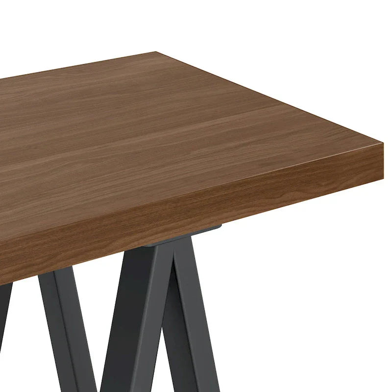 Hawkins 50-Inch Wide Modern Industrial Console Sofa Table in Solid Walnut Wood and Metal