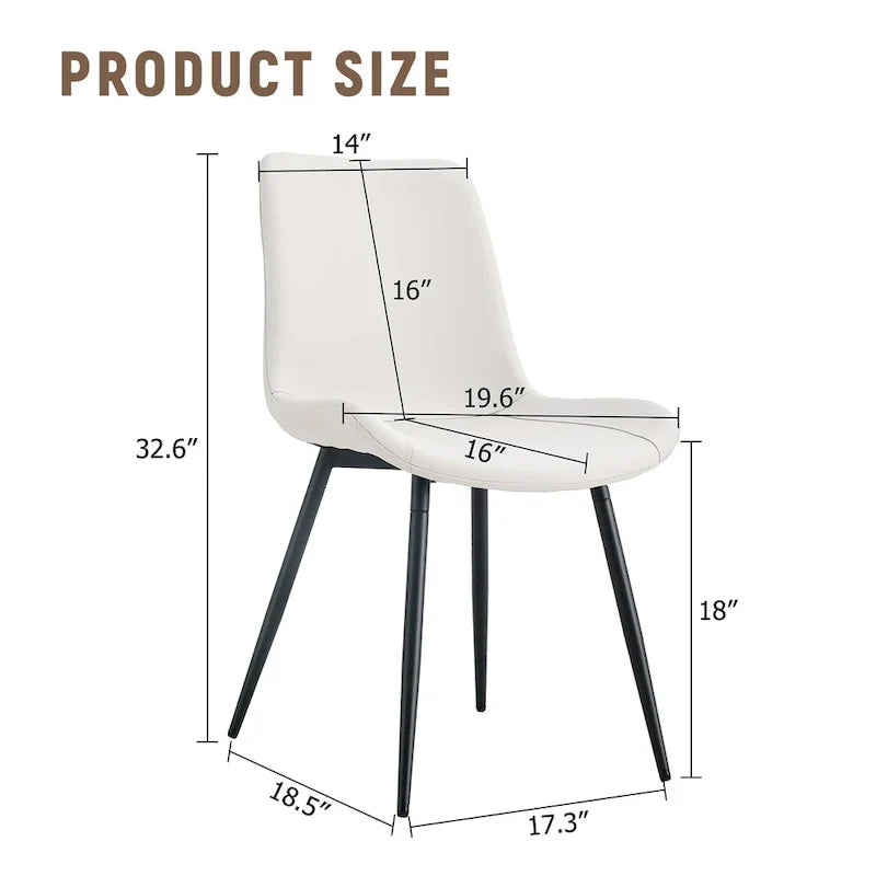 Set of 4 Modern Artificial Leather Dining Chairs for Kitchen