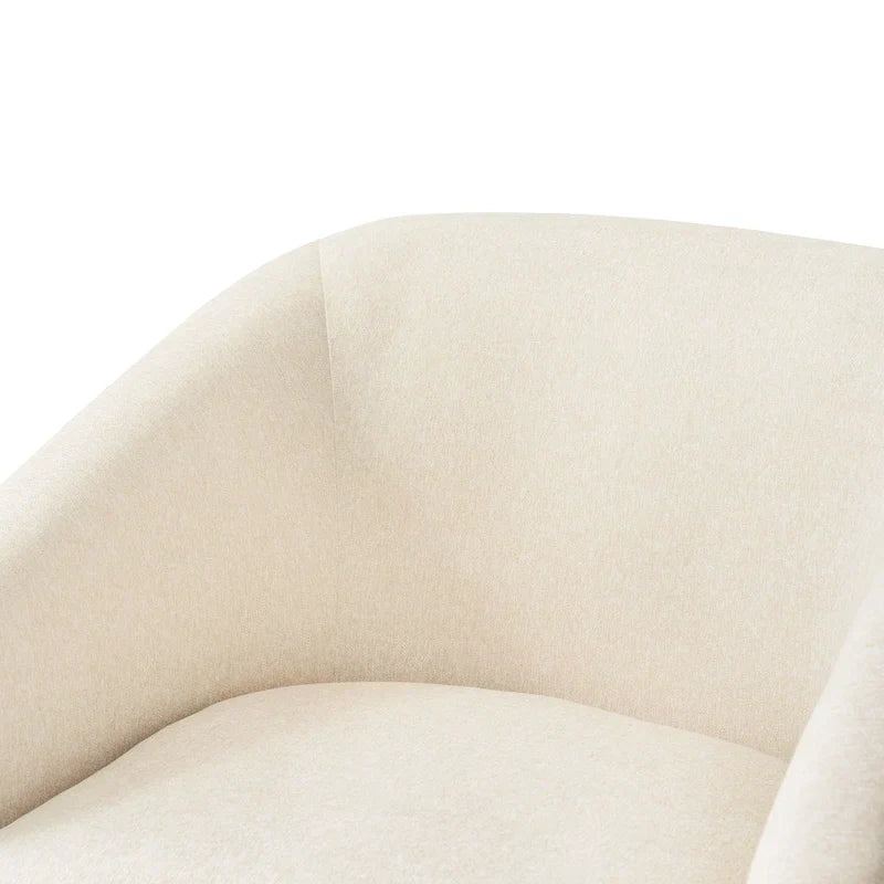 LUE BONA Contemporary Upholstered Wooden Barrel Swivel Accent Chair for Living Room