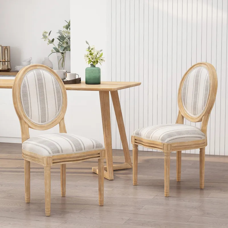 Set of 2 Phinnaeus French Country Fabric Dining Chairs by Christopher Knight Home